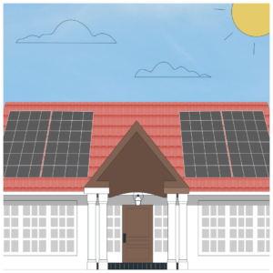 Montageset für 80 Module. Ziegeldachmontage